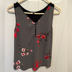 Express Black and White Patterned Blouse